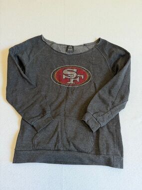 San Francisco 49ers Charcoal Rhinestone Crewneck Sweatshirt